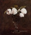 Florero de rosas pintor de flores Henri Fantin Latour